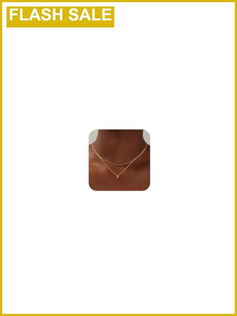 14K Gold Plated Layered Initial Necklace Set for Women
